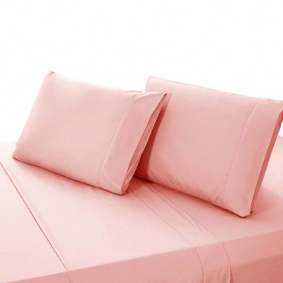 Designers Solid Pink Colorful Tencel Microfiber Children Bed Sheet Set